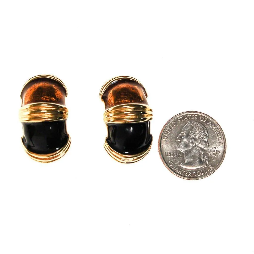 Black Brown and Gold Earrings by Erwin Pearl