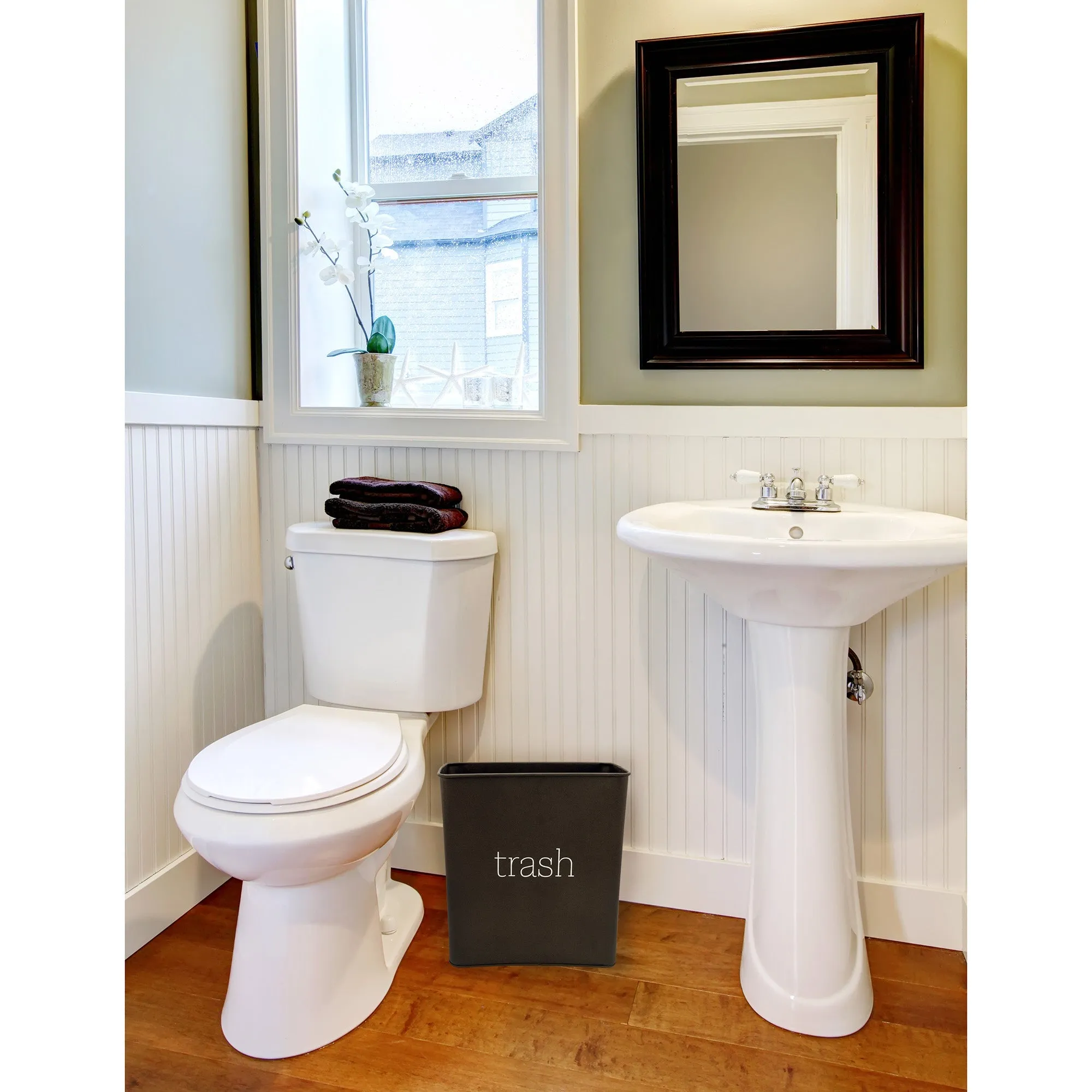 Black Enamel Trash Can (Case of 9)