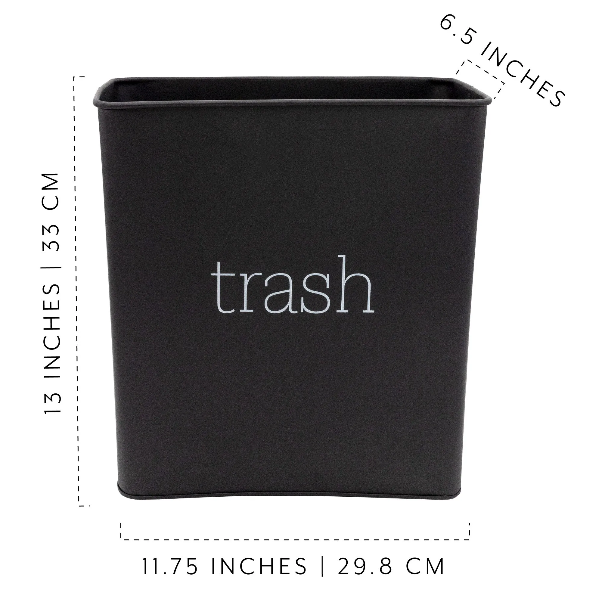 Black Enamel Trash Can (Case of 9)
