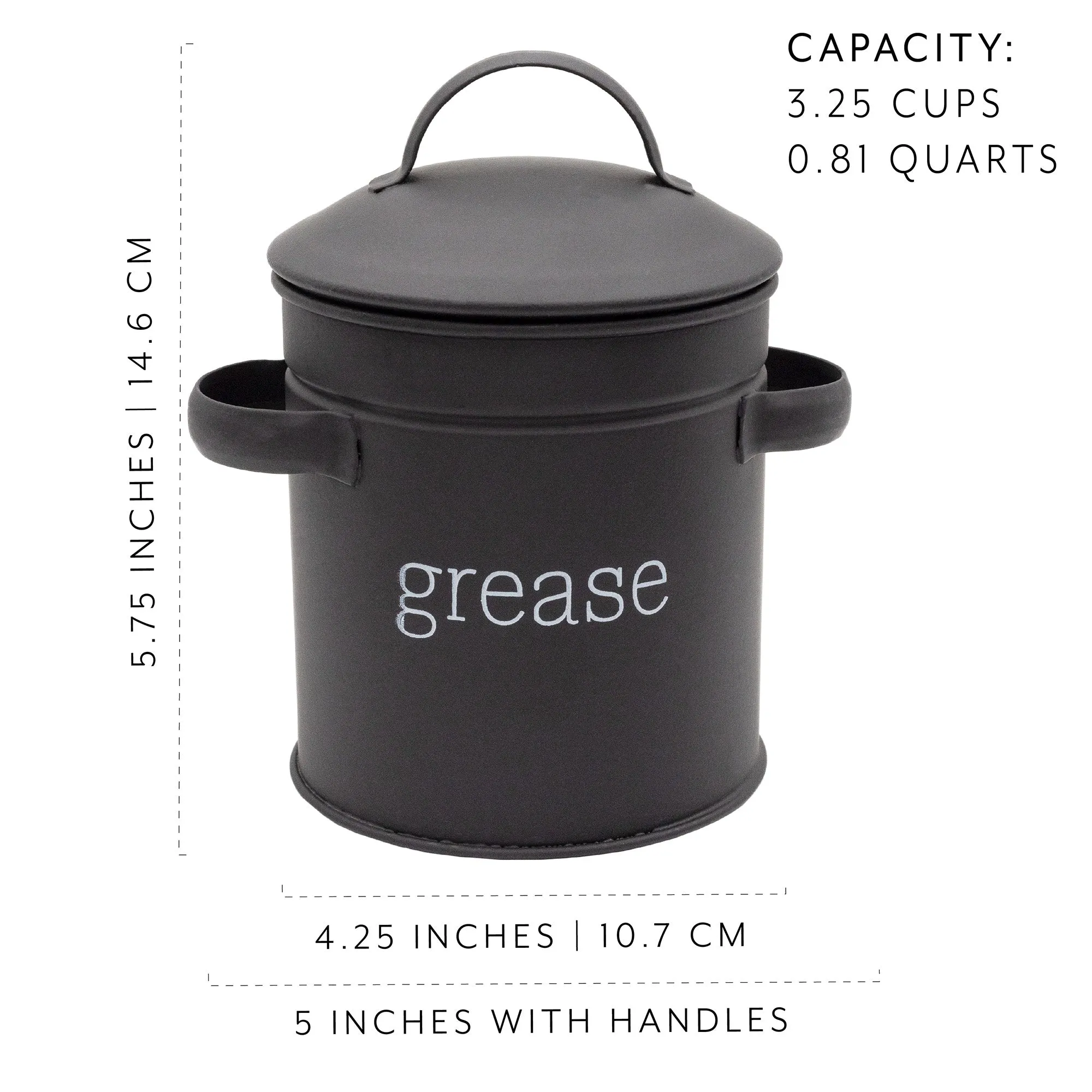 Black Enamelware Grease Container (Case of 24)