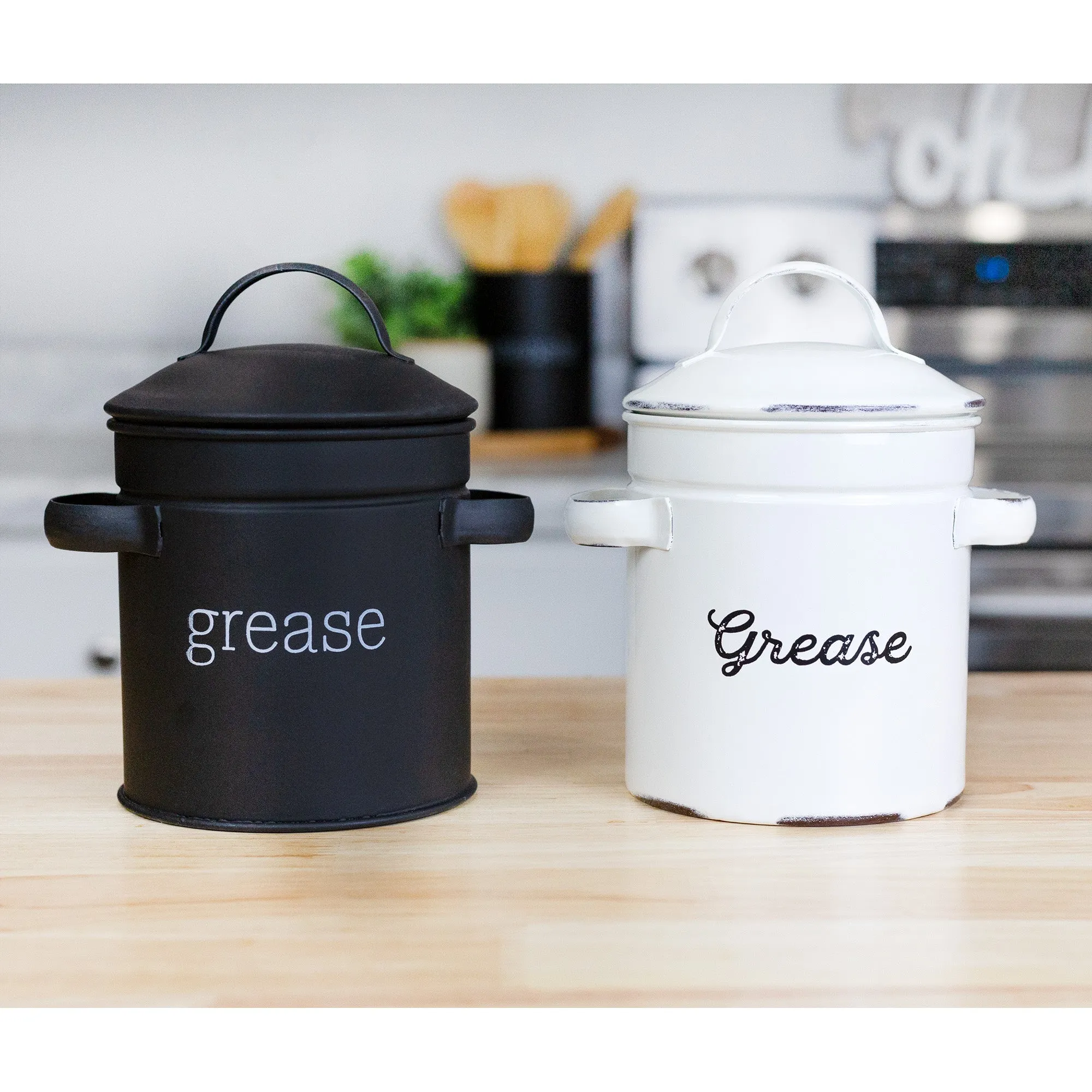 Black Enamelware Grease Container (Case of 24)
