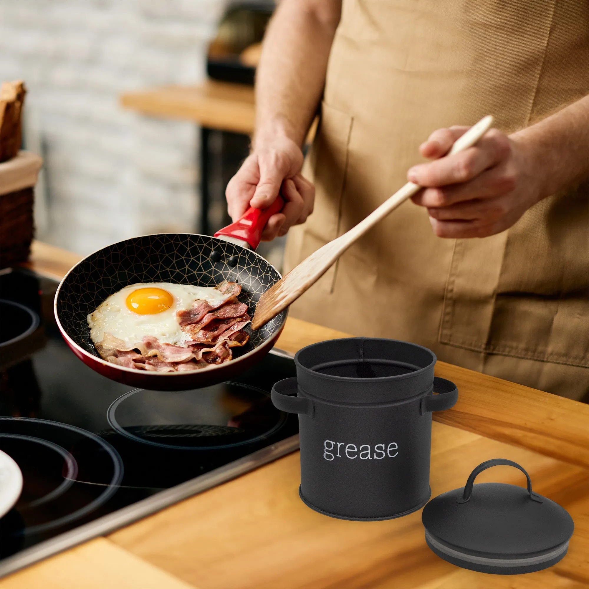 Black Enamelware Grease Container (Case of 24)