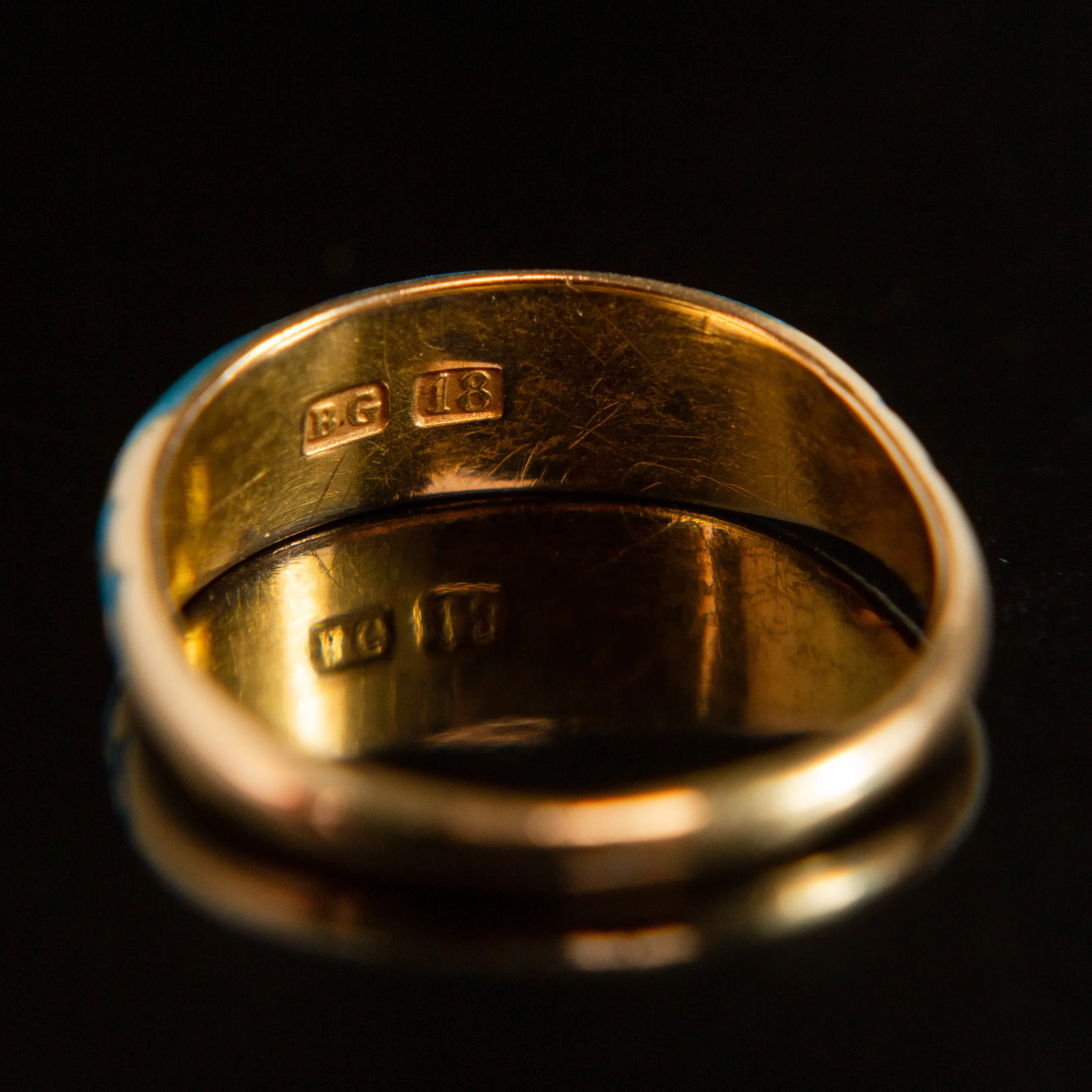 Blue Enamel   Pearl Ring | 14k Gold