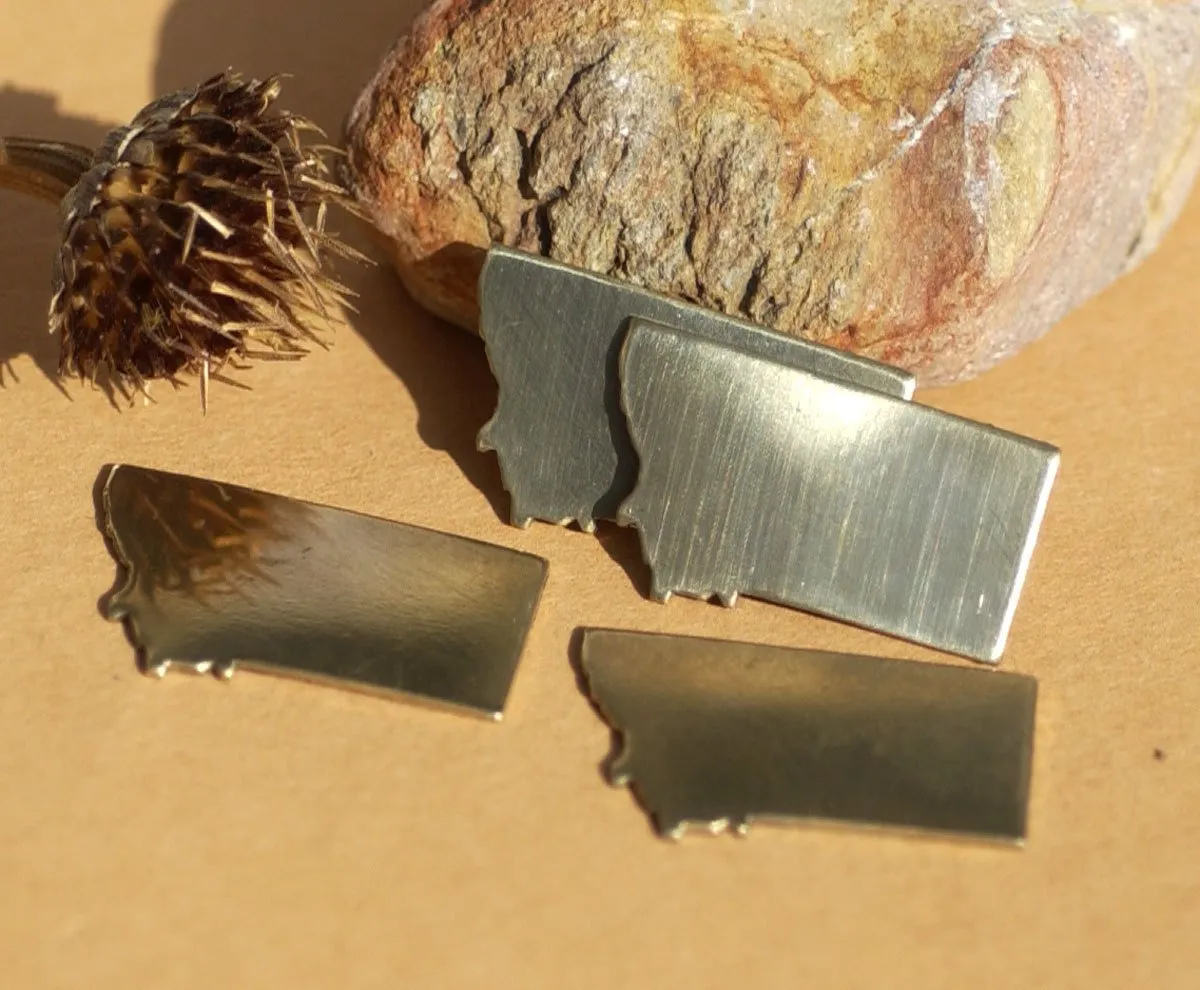 Brass Montana State Small Blanks Metalworking Enameling Stamping Texturing 100% Brass - Metal Supplies - 6 pieces