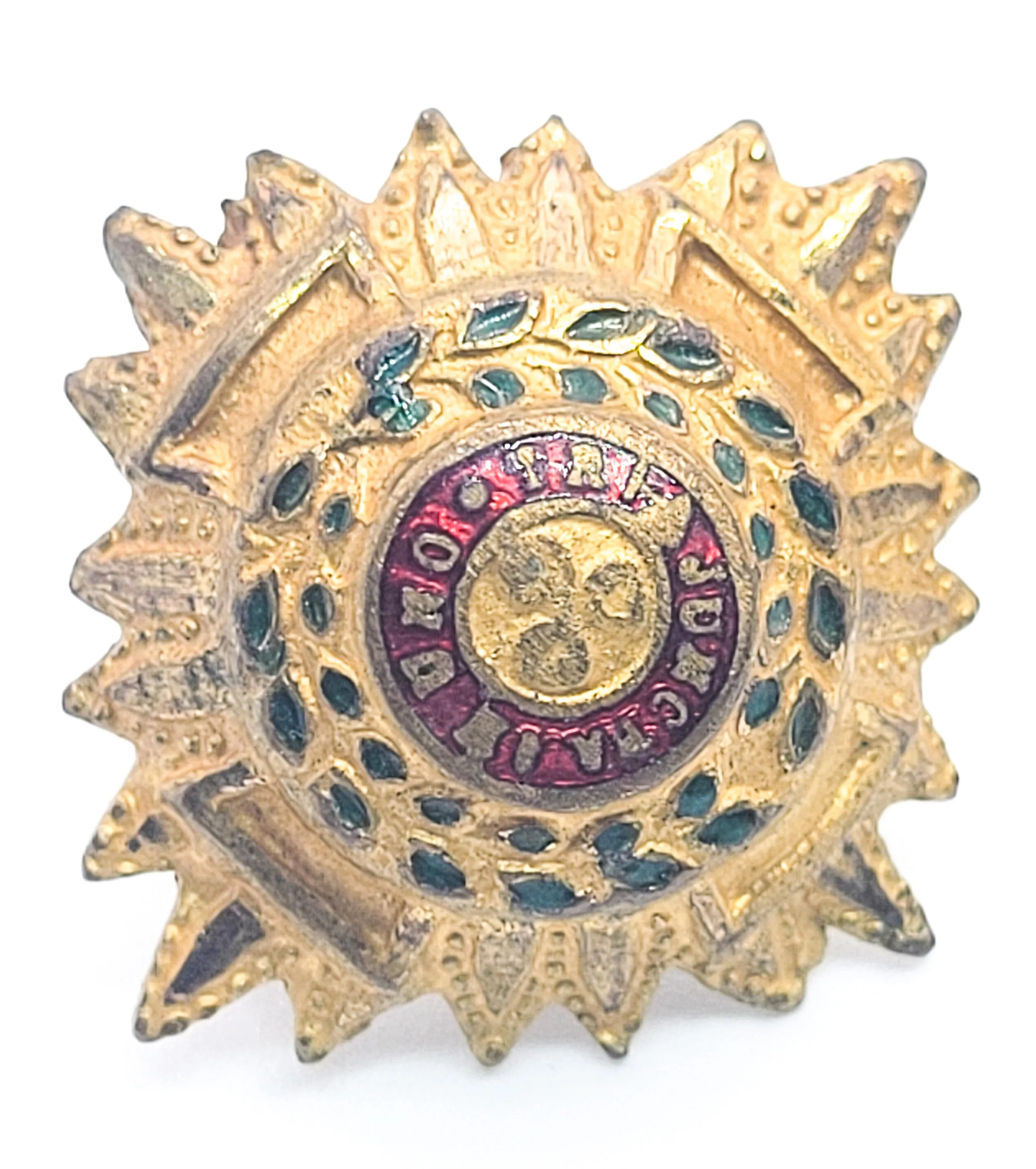 British Order Of the Bath Tria Juncta in Uno converted button earrings sterling enamel