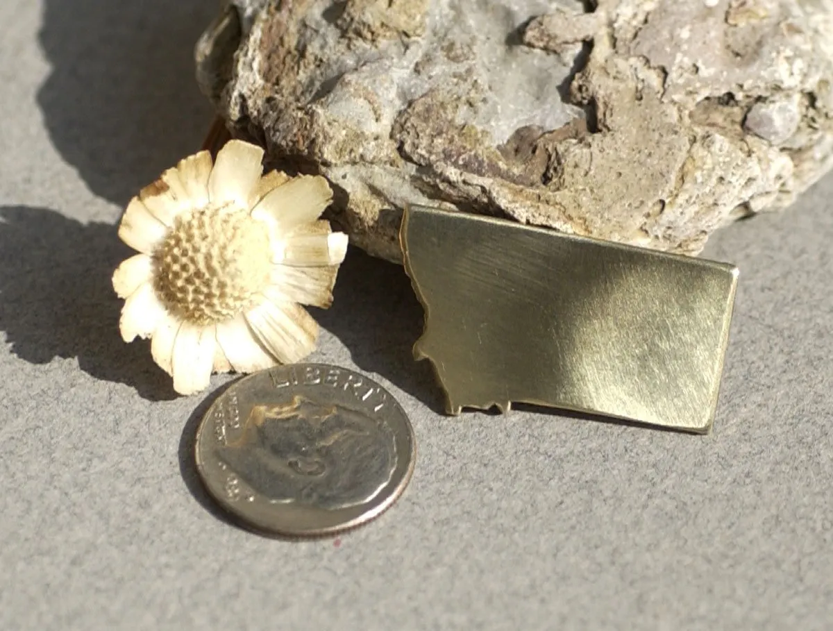 Bronze Montana State Small Blanks Metalworking Stamping Texturing 100% Brass Blank - 6 pieces