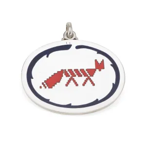 Buccellati Fox Medallion Pendant or Charm Sterling Silver Red Blue Enamel Estate