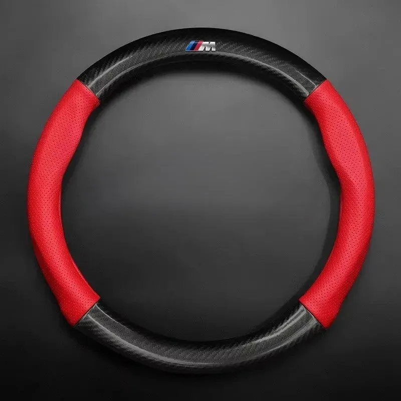 Carbon Fiber Leather Car Steering Wheel Cover - Universal Fit for Car Series