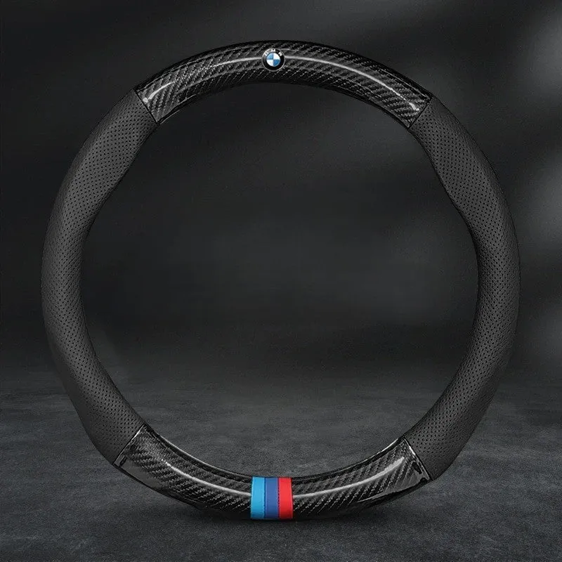 Carbon Fiber Leather Car Steering Wheel Cover - Universal Fit for Car Series