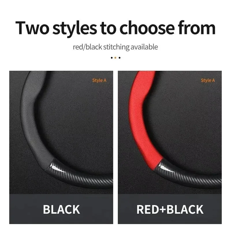 Carbon Fiber Leather Car Steering Wheel Cover - Universal Fit for Car Series