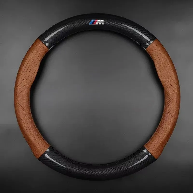 Carbon Fiber Leather Car Steering Wheel Cover - Universal Fit for Car Series