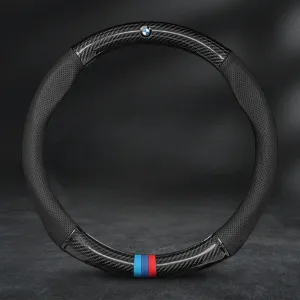 Carbon Fiber Leather Car Steering Wheel Cover - Universal Fit for Car Series