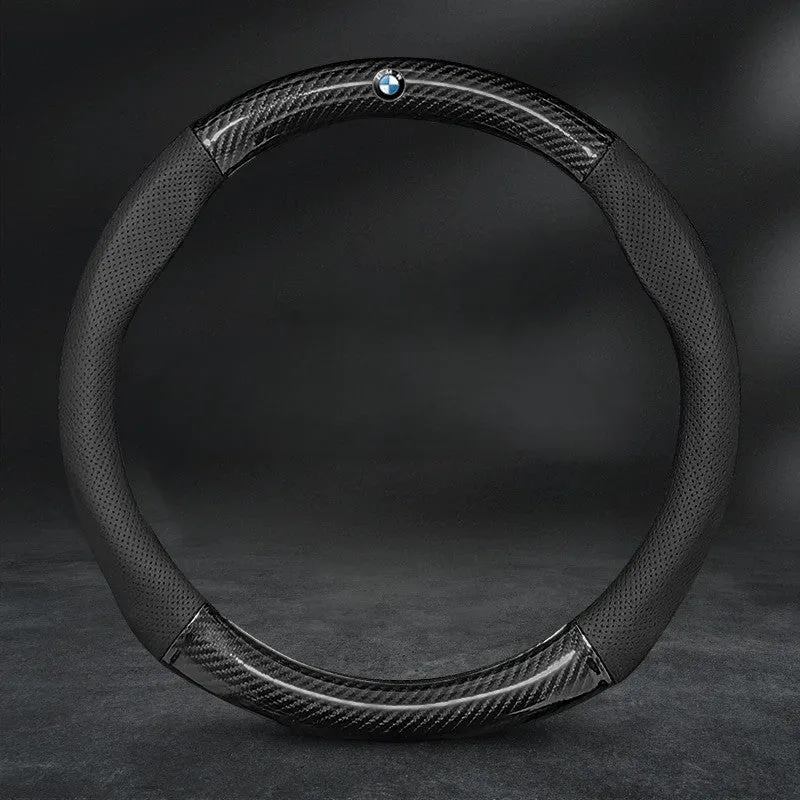 Carbon Fiber Leather Car Steering Wheel Cover - Universal Fit for Car Series