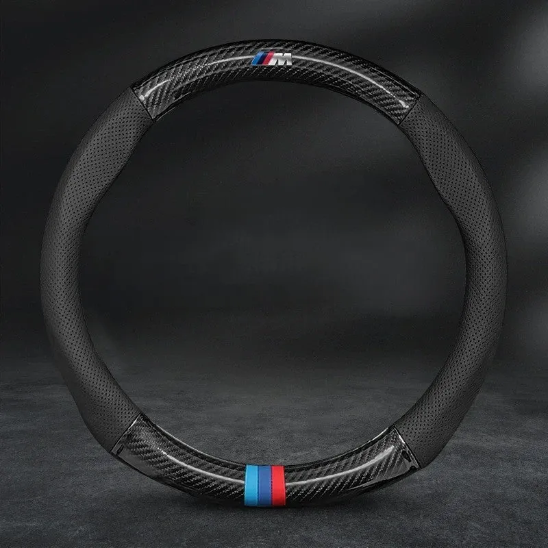 Carbon Fiber Leather Car Steering Wheel Cover - Universal Fit for Car Series