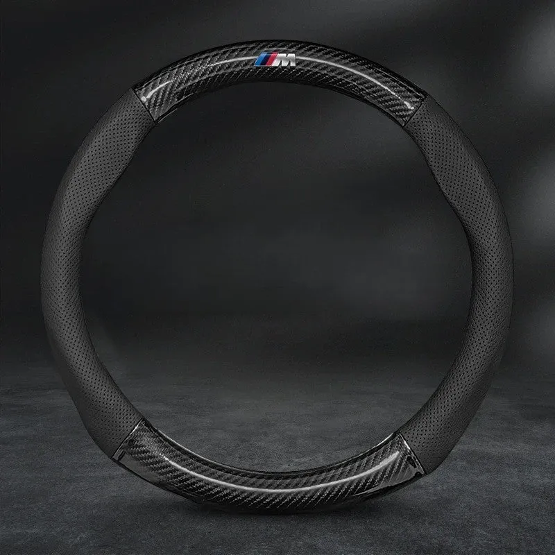 Carbon Fiber Leather Car Steering Wheel Cover - Universal Fit for Car Series