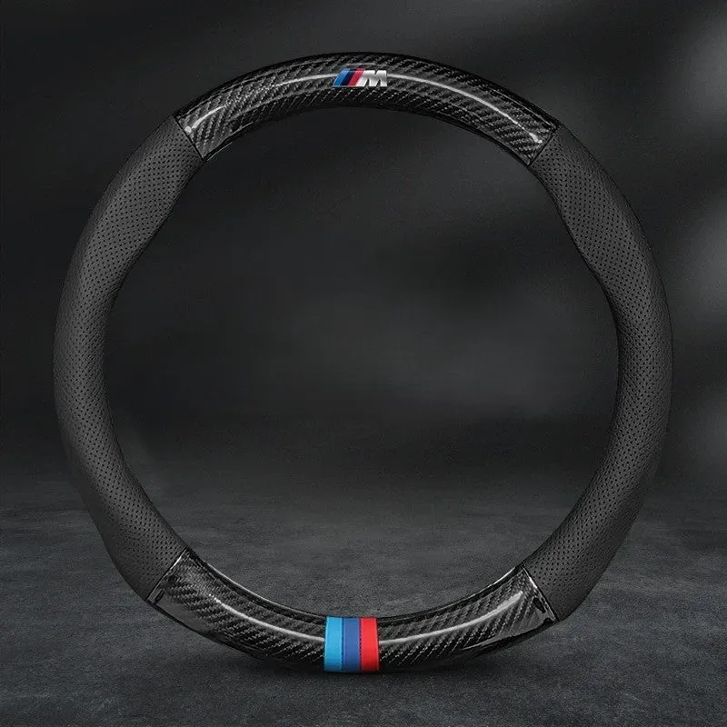 Carbon Fiber Leather Car Steering Wheel Cover - Universal Fit for Car Series