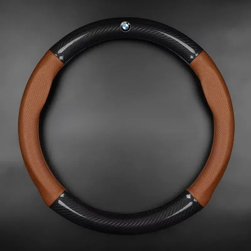 Carbon Fiber Leather Car Steering Wheel Cover - Universal Fit for Car Series