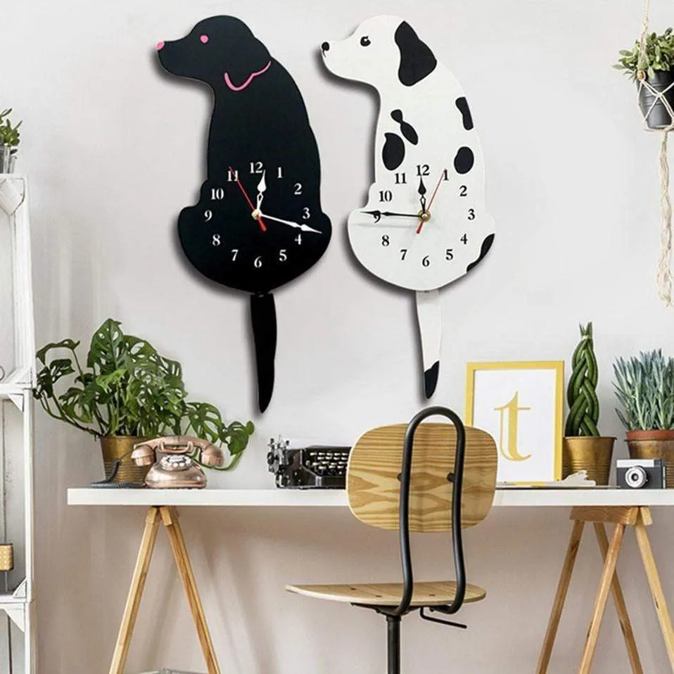 Cat Wall Clock With swinging Tail