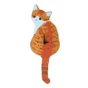 Cat Wall Clock With swinging Tail