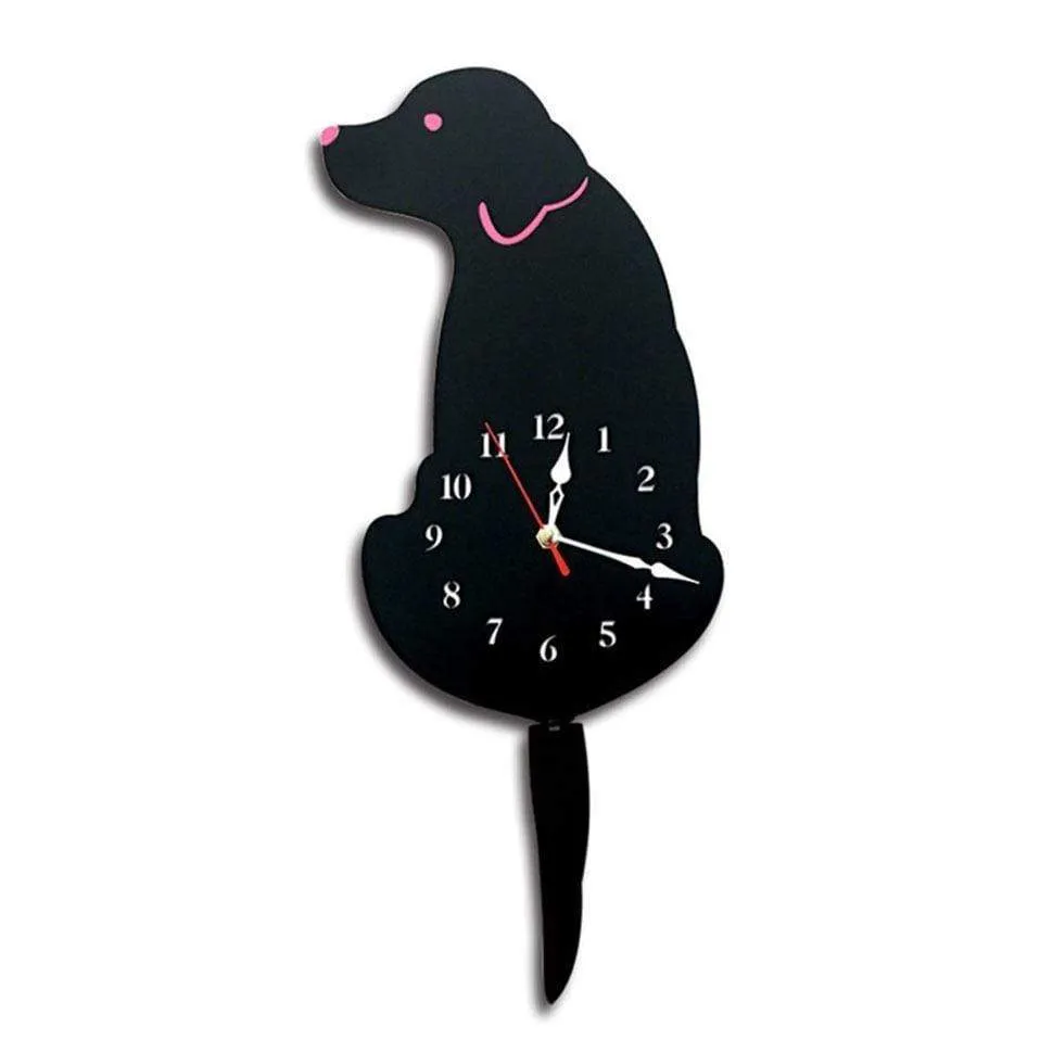 Cat Wall Clock With swinging Tail