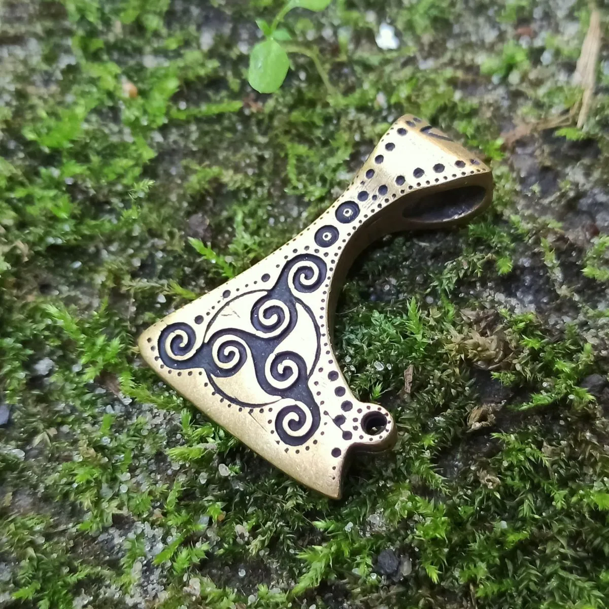 Celtic axe bronze pendant