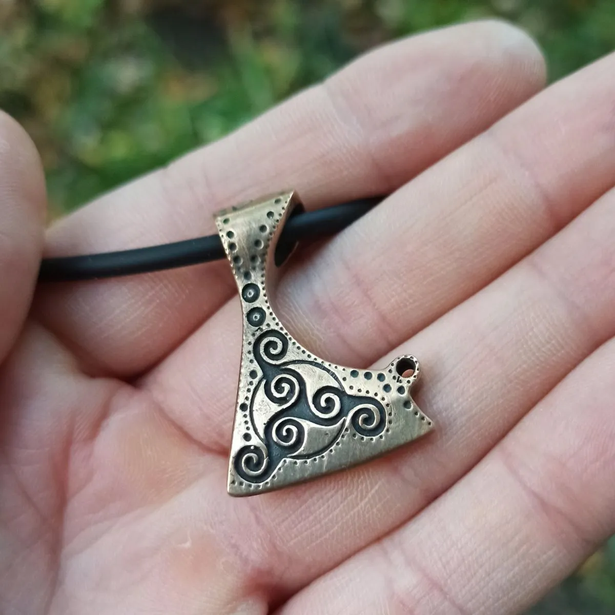 Celtic axe bronze pendant