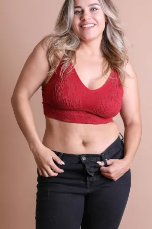 chic plus seamless textured brami padded intimates plus size bralette bras