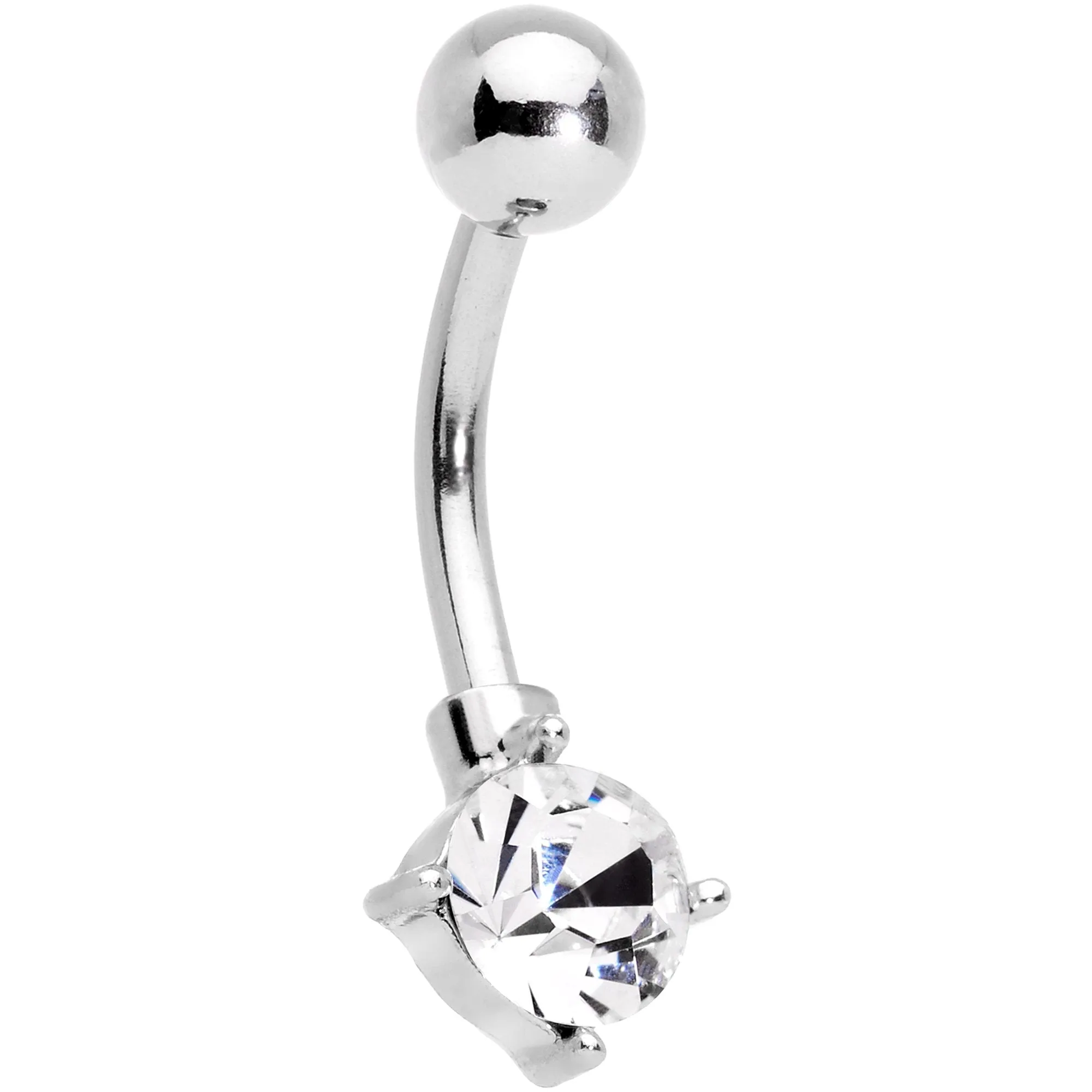 Clear Gem Blue Faux Druzy Rose Gold Tone Peaceful Moon Belly Ring Set