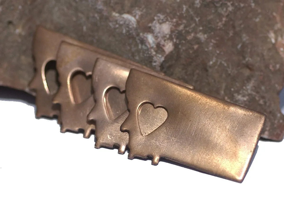 Copper or Brass or Bronze Montana State Medium with Heart Blanks Cutout for Enameling Metalworking Stamping Texturing Blank