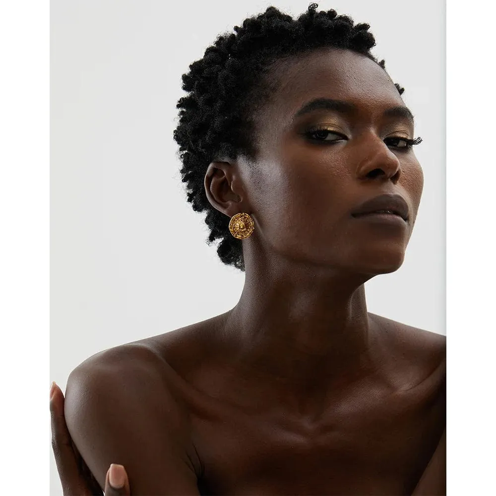 Creative 18K Gold Hat Statement Earrings