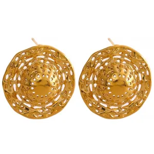 Creative 18K Gold Hat Statement Earrings