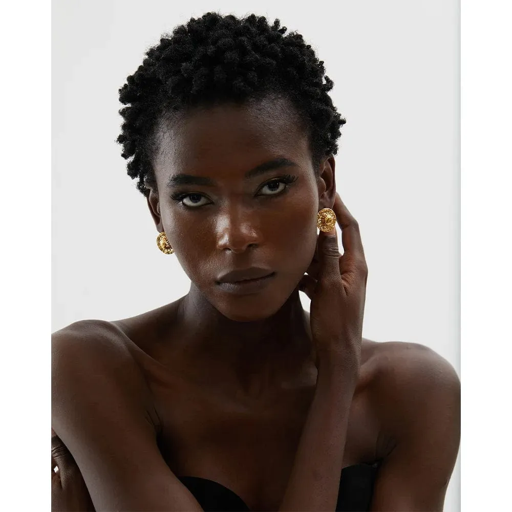 Creative 18K Gold Hat Statement Earrings