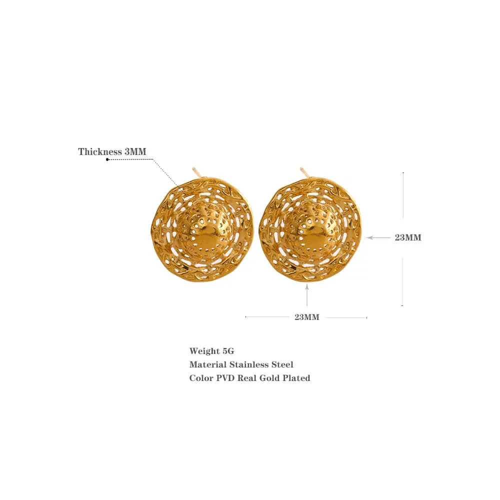 Creative 18K Gold Hat Statement Earrings