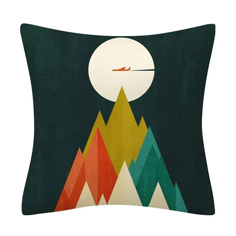 Creative Color Geometric Design Pattern Cushion Cover Sofa Office Seat Car Waist    Home Decoration