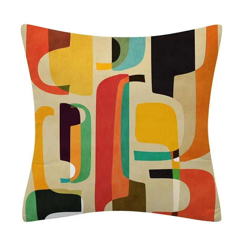 Creative Color Geometric Design Pattern Cushion Cover Sofa Office Seat Car Waist    Home Decoration