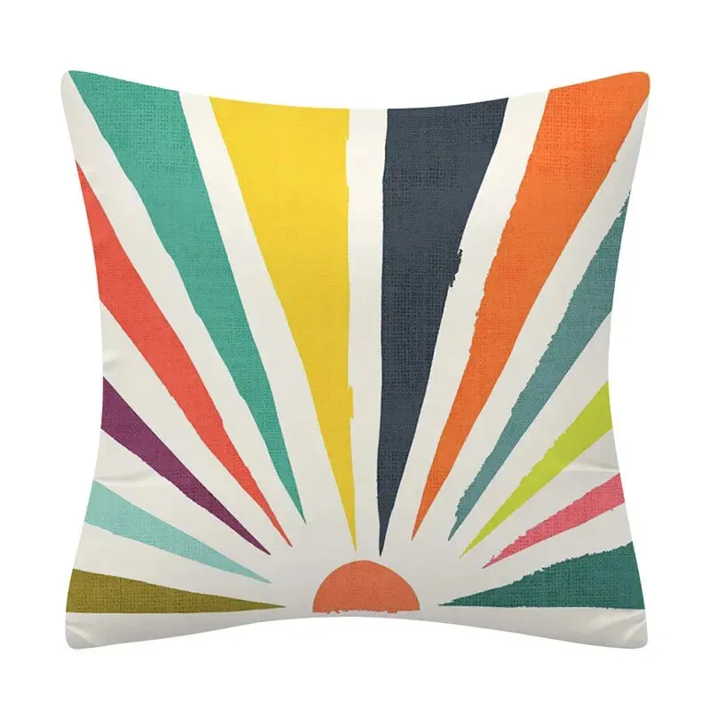 Creative Color Geometric Design Pattern Cushion Cover Sofa Office Seat Car Waist    Home Decoration
