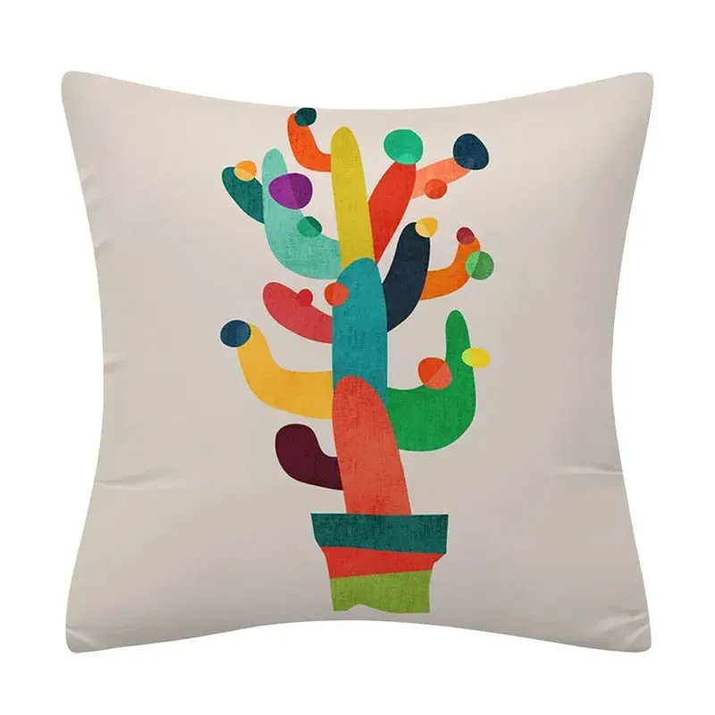 Creative Color Geometric Design Pattern Cushion Cover Sofa Office Seat Car Waist    Home Decoration