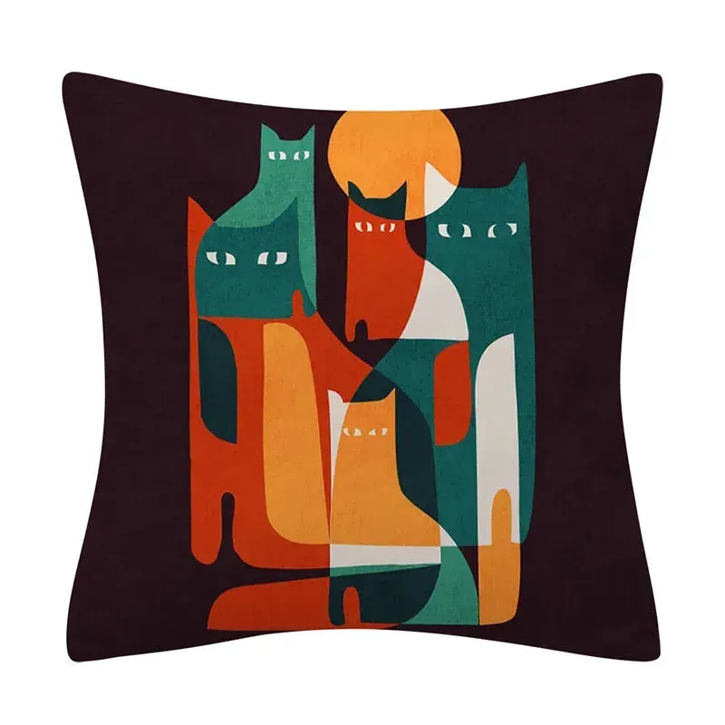Creative Color Geometric Design Pattern Cushion Cover Sofa Office Seat Car Waist    Home Decoration