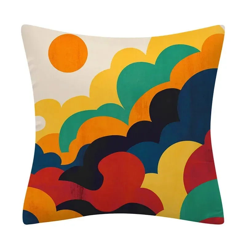 Creative Color Geometric Design Pattern Cushion Cover Sofa Office Seat Car Waist    Home Decoration