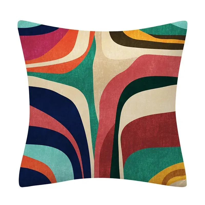 Creative Color Geometric Design Pattern Cushion Cover Sofa Office Seat Car Waist    Home Decoration