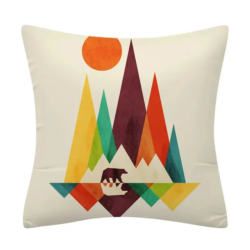 Creative Color Geometric Design Pattern Cushion Cover Sofa Office Seat Car Waist    Home Decoration