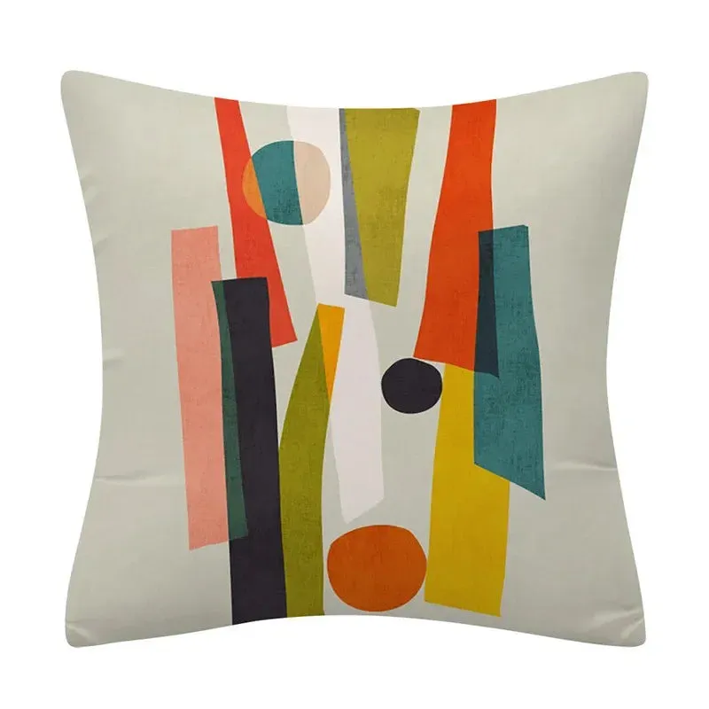 Creative Color Geometric Design Pattern Cushion Cover Sofa Office Seat Car Waist    Home Decoration