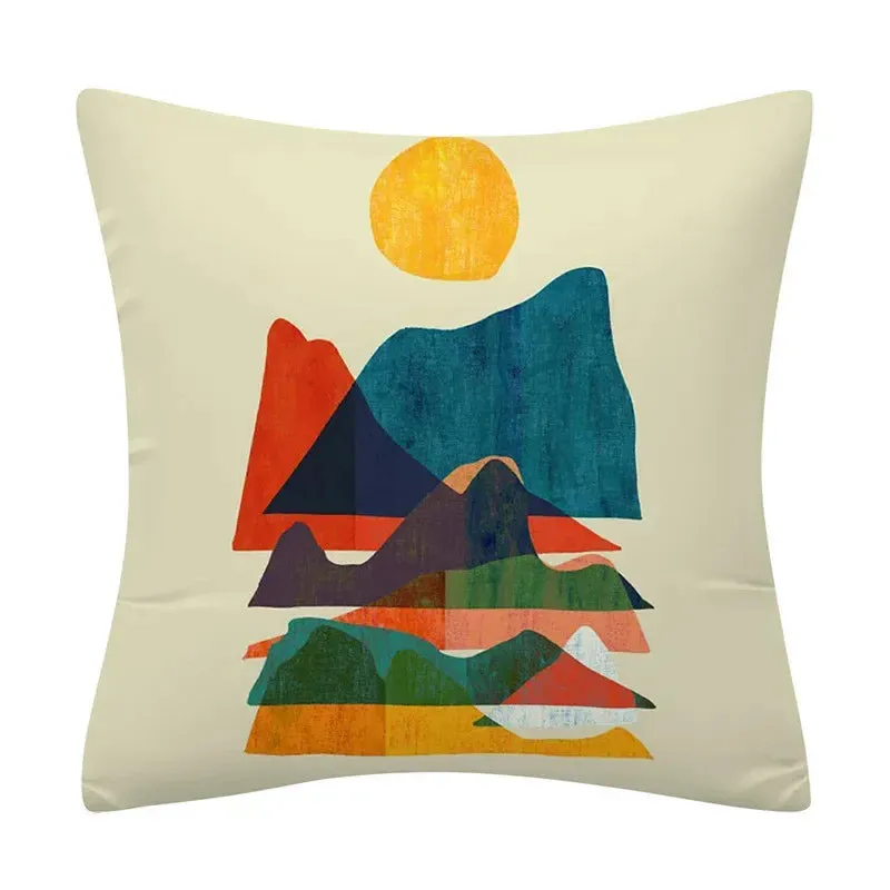 Creative Color Geometric Design Pattern Cushion Cover Sofa Office Seat Car Waist    Home Decoration