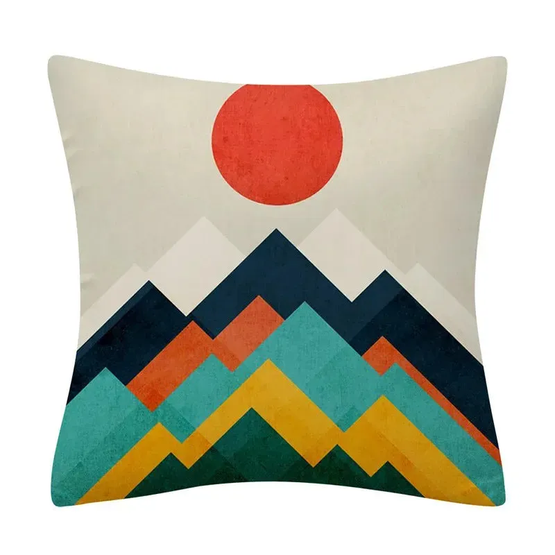 Creative Color Geometric Design Pattern Cushion Cover Sofa Office Seat Car Waist    Home Decoration