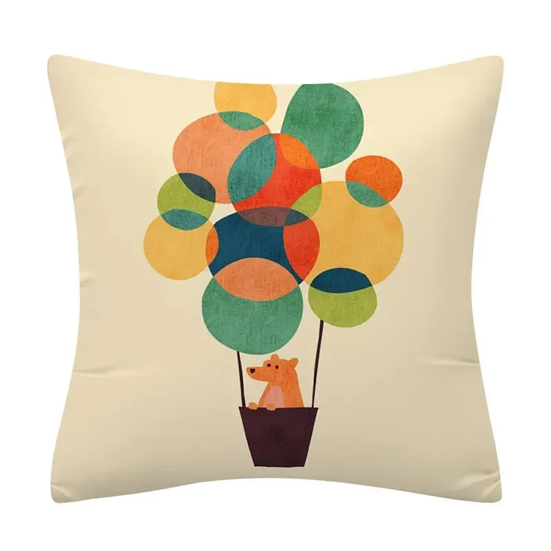 Creative Color Geometric Design Pattern Cushion Cover Sofa Office Seat Car Waist    Home Decoration