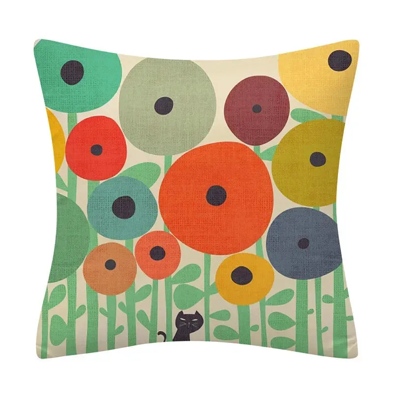 Creative Color Geometric Design Pattern Cushion Cover Sofa Office Seat Car Waist    Home Decoration