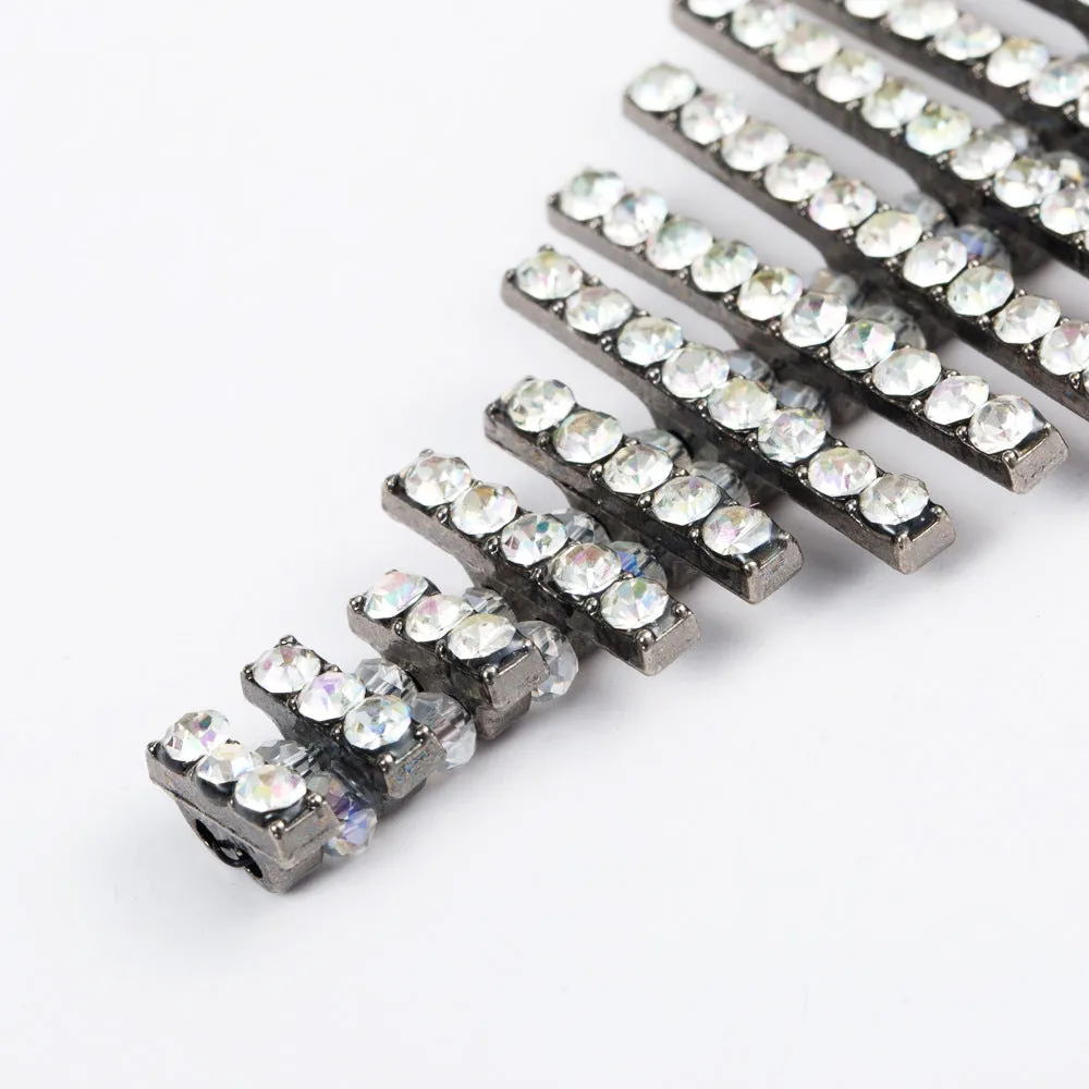 Creative Geometric Abstract Fish-shaped Full Diamond Earrings Exaggerated Big-name Earrings Accessories Super Flash Jewelry