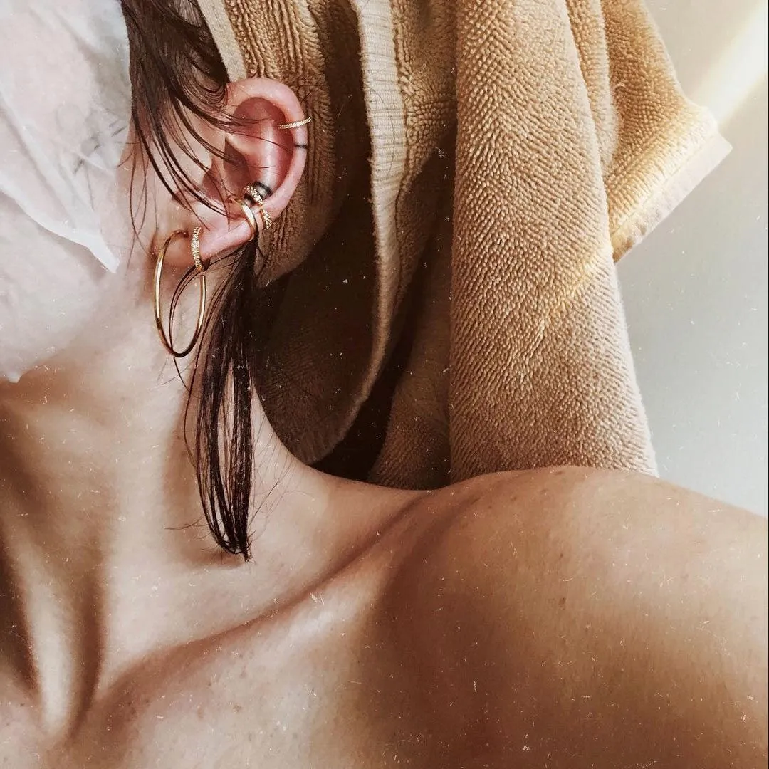 Crystal Claw Ear Cuff in Sterling Silver