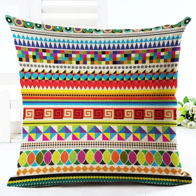Cushion Cover Nordic Pillow Case Cotton Linen Flower Round 3D Board Cushion Cover Home Decorative Pillow Cover