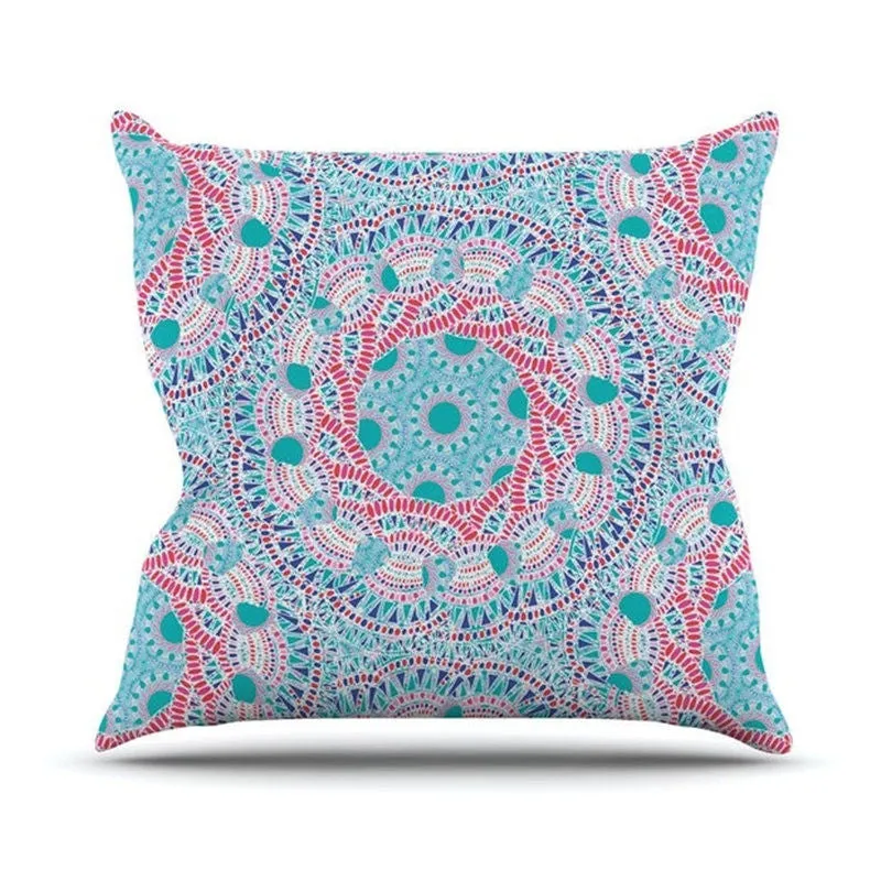 Cushion Cover Nordic Pillow Case Cotton Linen Flower Round 3D Board Cushion Cover Home Decorative Pillow Cover